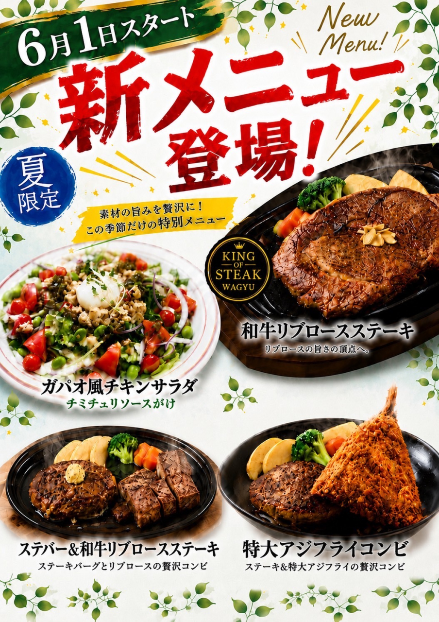 6月1日スタートの夏メニュー、涼感とボリュームを両立した新作が登場